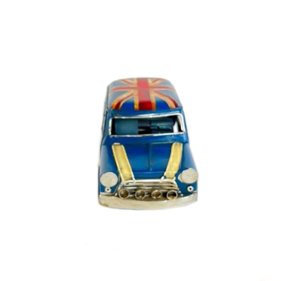 ブリキカー ミニクーパー ユニオンジャック 青 アンティーク レトロ