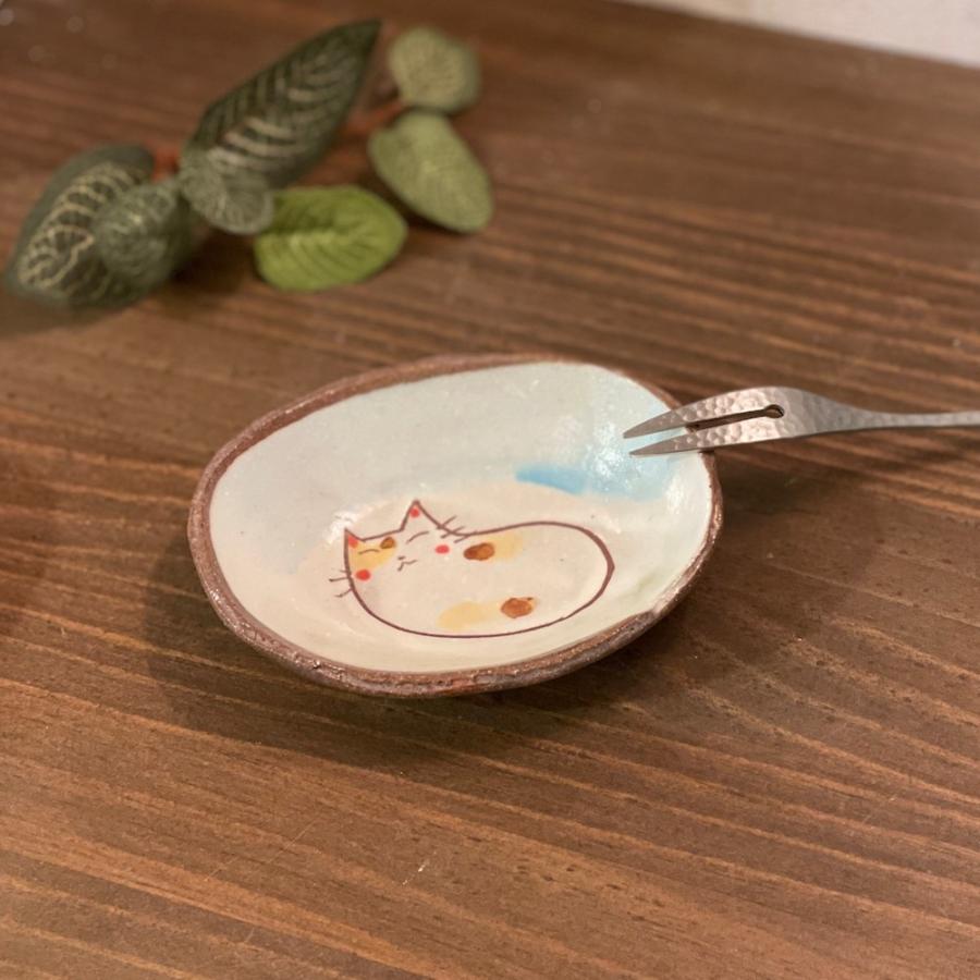 陶器 お皿 焼き物 信楽焼 ねこ うさぎ 楕円鉢 w321-01 w321-02 取り皿