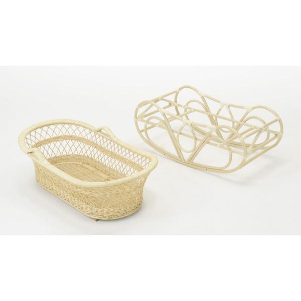 籐ヨーラン ベビーベッド ラタン ゆりかご 自然素材 ベビーグッズ F