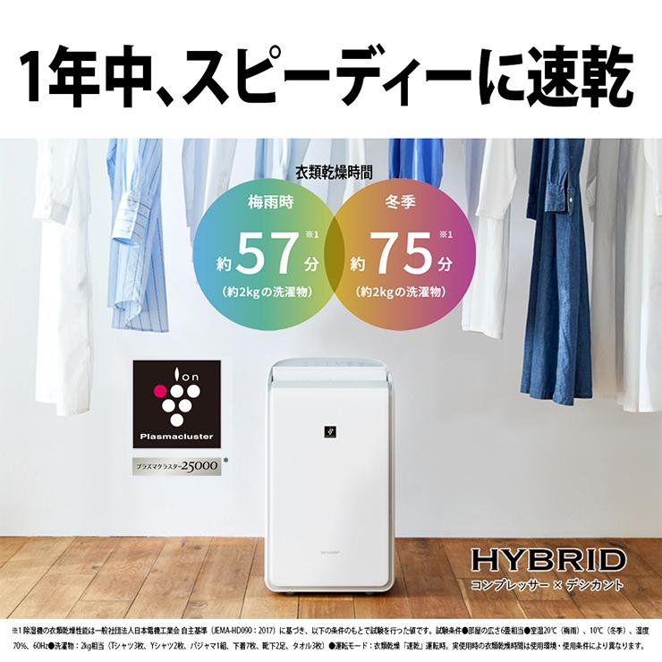 SHARP（シャープ） ハイブリッド方式 衣類乾燥除湿機 年中速乾タイプ
