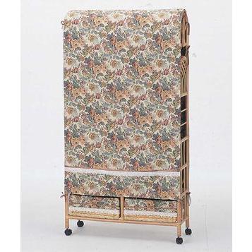 アジアン家具 籐 ラタンハンガーラック 上棚付ワイドラック 巾120cm