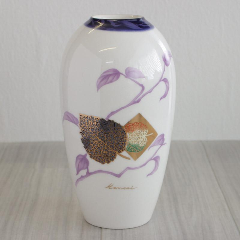 花瓶 23cm フラワーベース 花器 雑貨 レトロ 山本寛斎 kansai fine