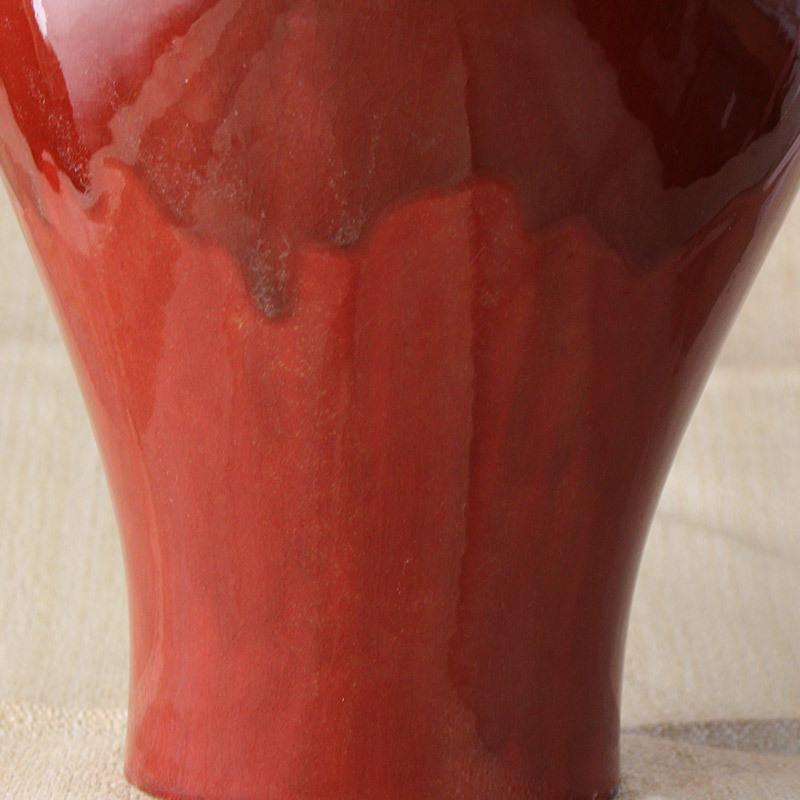 花瓶 41cm 難あり 特大 つぼ型 大きい花瓶 花入れ フラワーベース 赤色