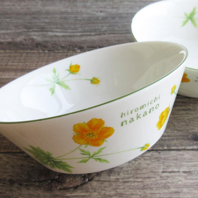 hiromichi nakano（ヒロミチナカノ） 台形サラダボウル 黄色い花柄