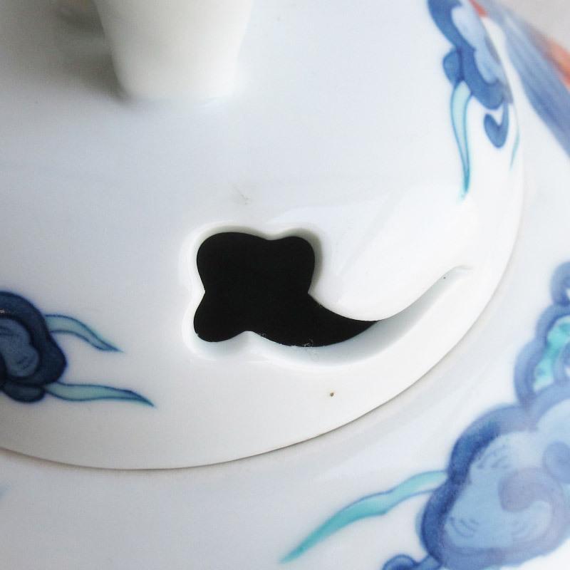 香炉 蓋付 陶器 唐獅子 鳳凰 不死鳥 和風置物 縁起物 魔除け 床の間