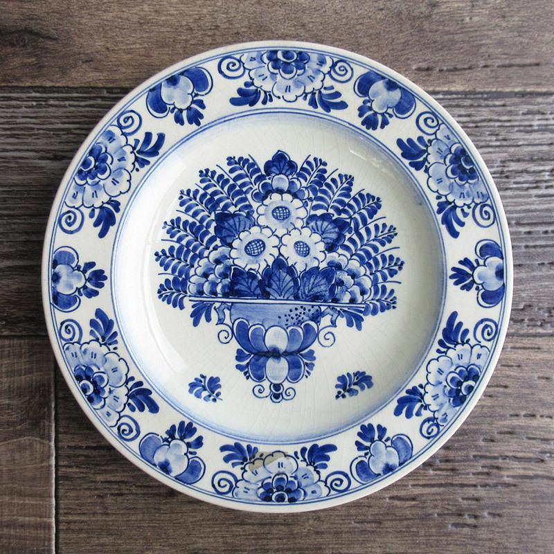 デルフト陶器 飾り皿 23.2cm / デルフト焼 オランダ デルフトブルー