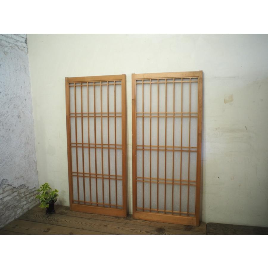 タD0505◇【H138cm×W63cm】×2枚◇アクリル入り◇レトロな古い木枠