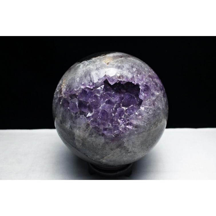 11.1Kg アメジスト笑口 丸玉 205mm t610-11764 : 誠安天然石専門店