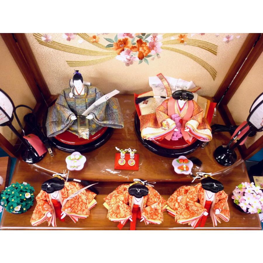 ひな人形☆二段五人飾り H2−19x2☆横幅58*奥行35*高さ