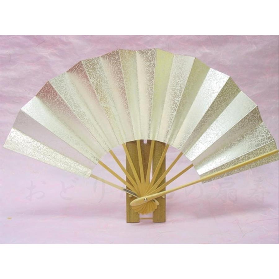 舞扇子 日本舞踊・踊り用 29cm 銀もみ 模様 白竹 箱なし : おどり用品