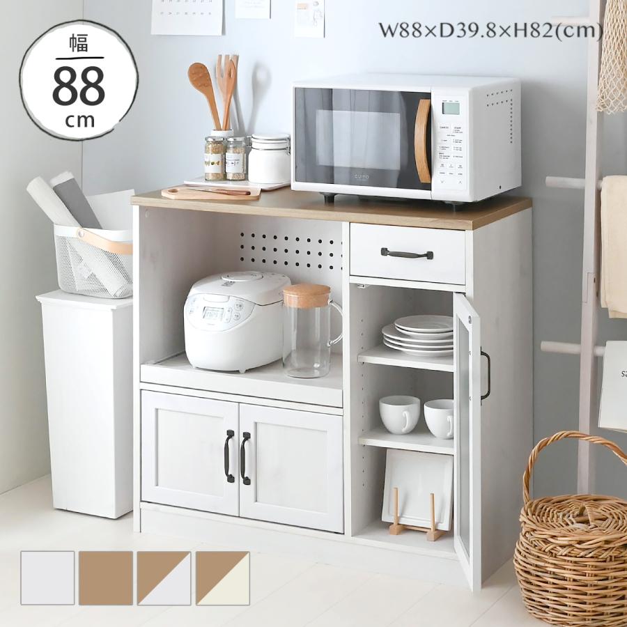 SESAME レンジ台 おしゃれ 北欧 レンジラック 収納 白 コンパクト