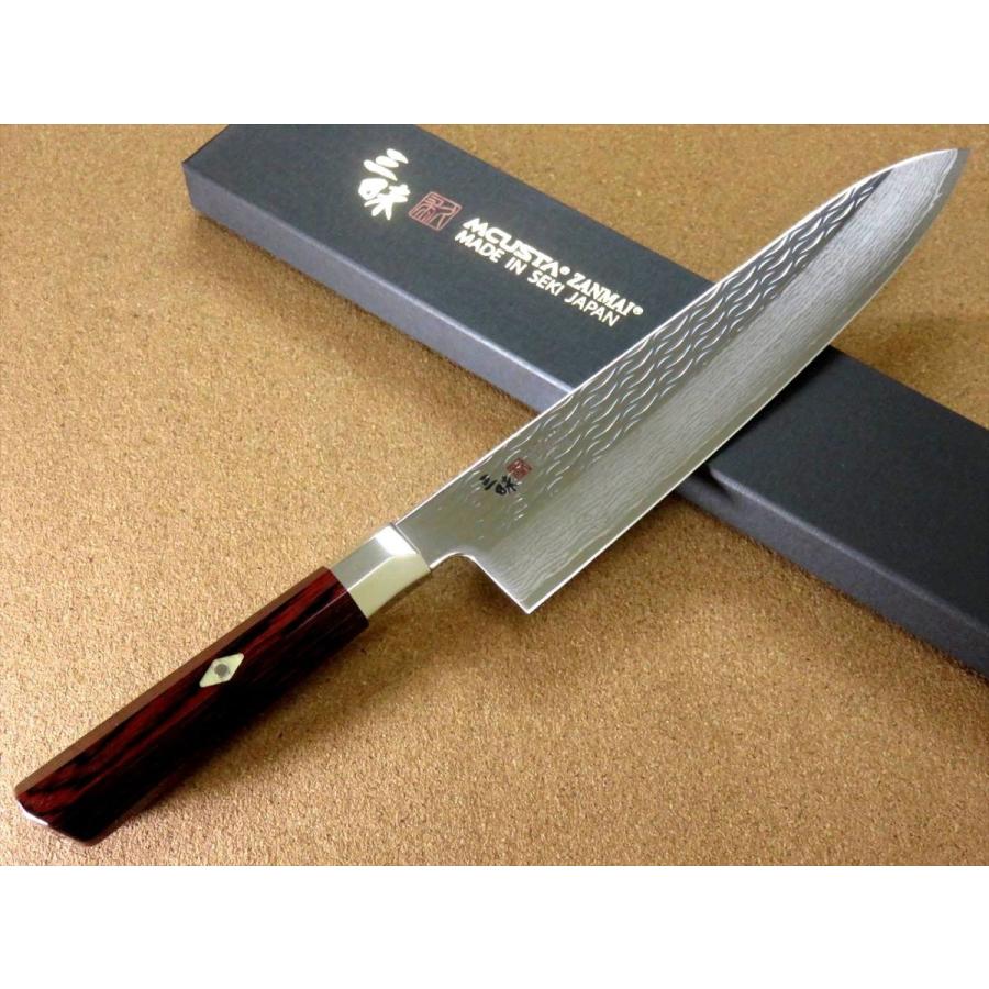 包丁 牛刀 24cm (240mm) 三昧 波目 関の刃物 ダマスカス33層 VG-10