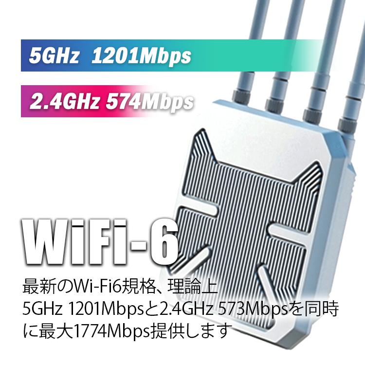WAVLINK 屋外無線LAN中継器 IP67 AX1800ルータ Wi-Fi6 5GHz 1201Mbps+