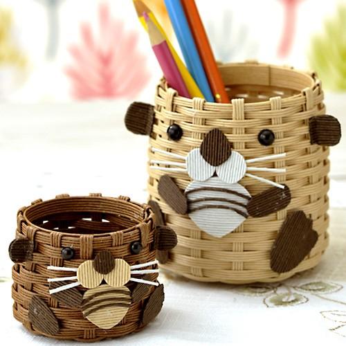 ハマナカ エコクラフトキット ラッコ親子のペン立てセット | エコ