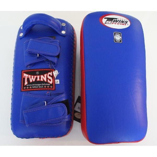 新TWINS ツインズ 本革製キックボクシング キックミット 青赤 Lサイズ