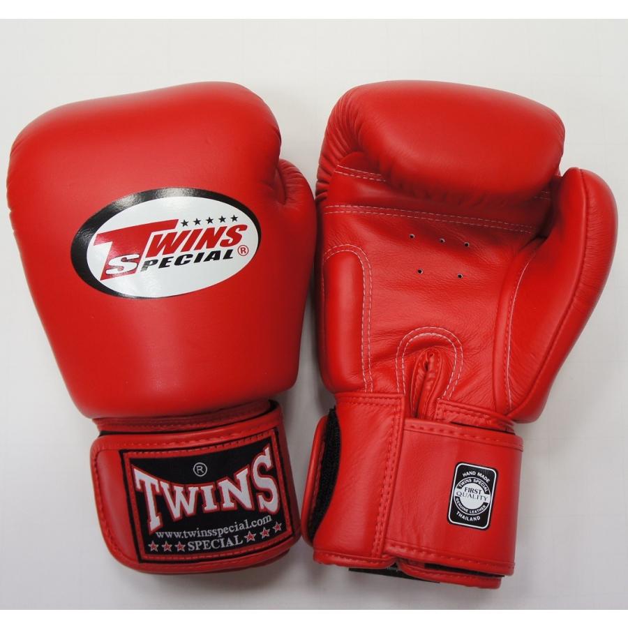 新TWINS ツインズ 本革製キックボクシング グローブ 赤 8オンス 8oz
