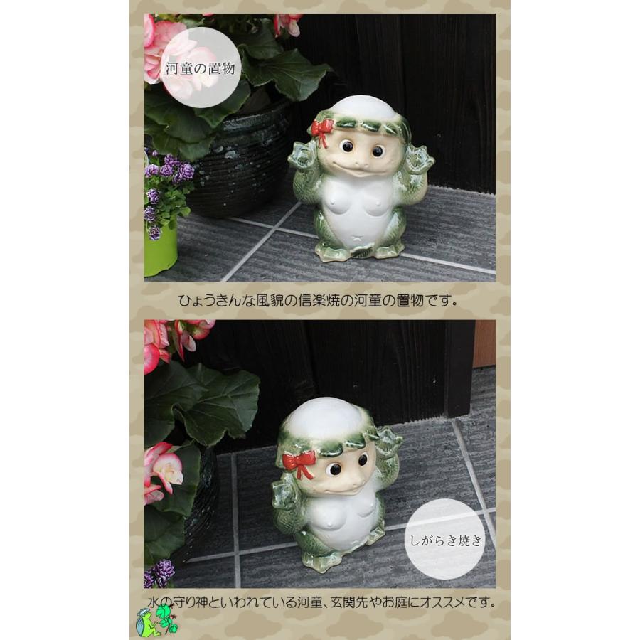 信楽焼 河童 メス ひょうきんな陶器カッパ 。可愛い表情のかっぱ ok