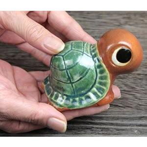信楽焼 3号福亀 火色 長寿にご利益がある亀 縁起物のかめ置物 陶器カメ