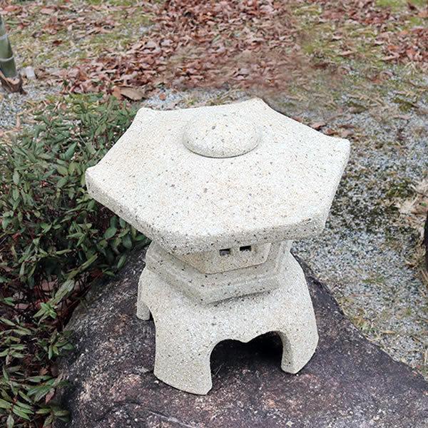 雪見灯籠 信楽焼 16号 六角雪見燈篭 灯籠 和風 トウロウ とうろう 陶器