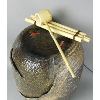 信楽焼 つくばい 水音の電動ツクバイ 循環式 陶器 蹲 水琴窟 すいきん