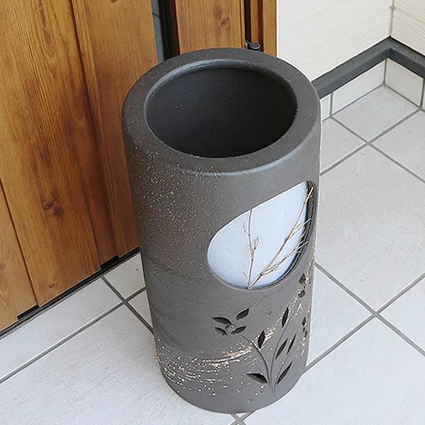 傘立て 陶器 おしゃれ 信楽焼 かさたて 和風 傘入れ モダン 黒 玄関