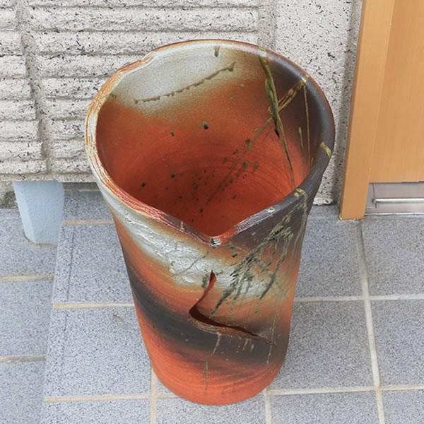 傘立て 陶器 おしゃれ 信楽焼 かさたて 和風 傘入れ モダン 緋色 玄関