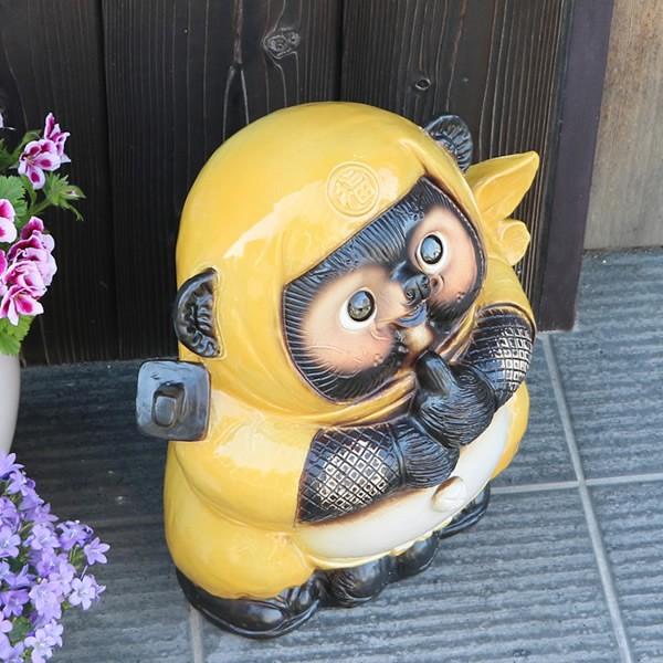 信楽焼 黄忍者狸(大) たぬき タヌキ 開運 縁起物 可愛い 陶器 商売繁盛