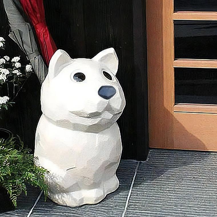 傘立て 陶器 信楽焼 おしゃれ 白 イヌ 犬 いぬ 傘入れ モダン シンプル