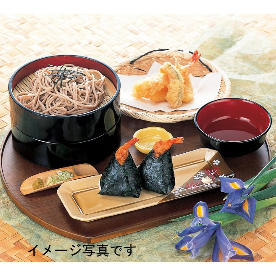 丸透かし盛器 竹ス付 溜 和食器 そば皿 そばせいろ お蕎麦 ざるそば