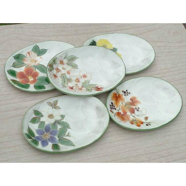 京焼 清水焼 白掛彩草花銘々皿揃え 陶あん : 松韻堂 Yahoo!店 - 通販