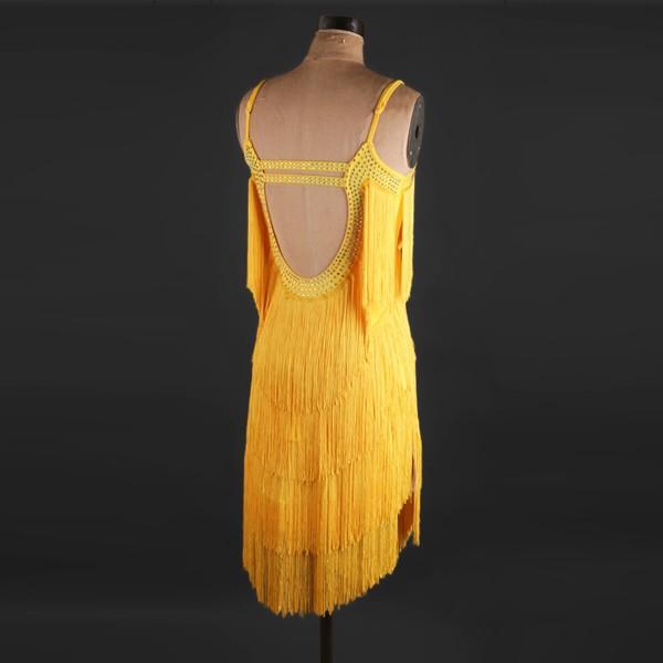 ラテン 衣装 社交ダンス ラテンドレス タッセルドレス ワンピース