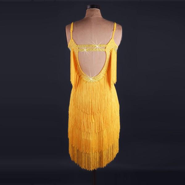 ラテン 衣装 社交ダンス ラテンドレス タッセルドレス ワンピース