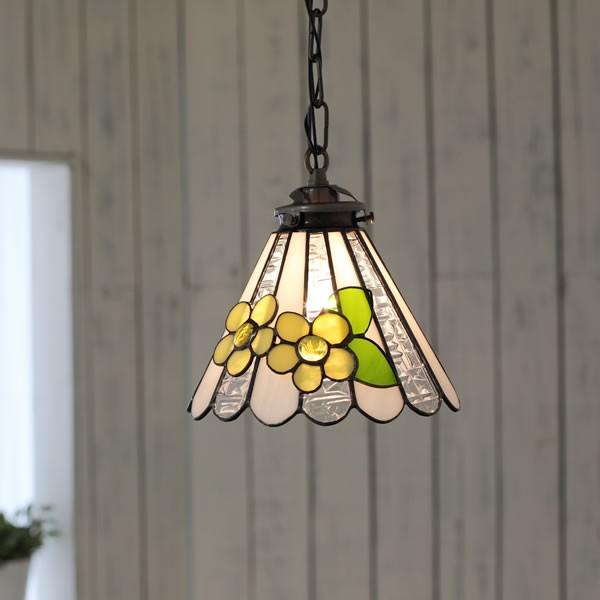 天井照明 ペンダントライト ポイント利用 花 ステンドグラス ガラス