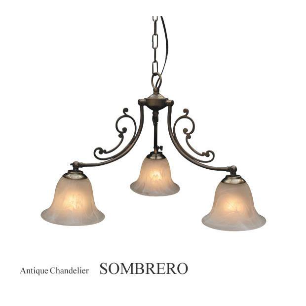 ペンダントライト シャンデリア 3灯 照明器具 アンティーク SOMBRERO
