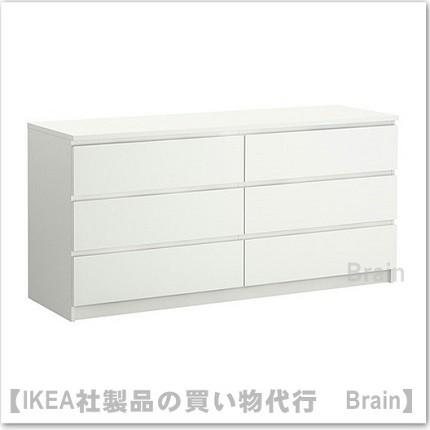イケア（IKEA） MALM/マルム チェスト引き出し×6 ホワイト（703.546.44