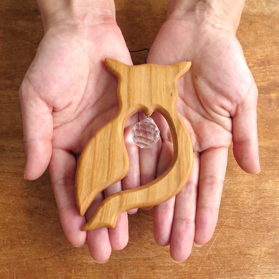 ドイツ製 モビール フクロウ 北欧 サンキャッチャー 木製 赤ちゃん