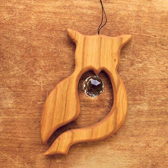 ドイツ製 モビール フクロウ 北欧 サンキャッチャー 木製 赤ちゃん