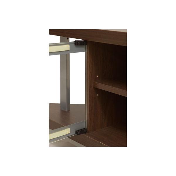 テレビ台 コーナー キャスター付き 棚付き ガラス扉 幅90cm 日本製