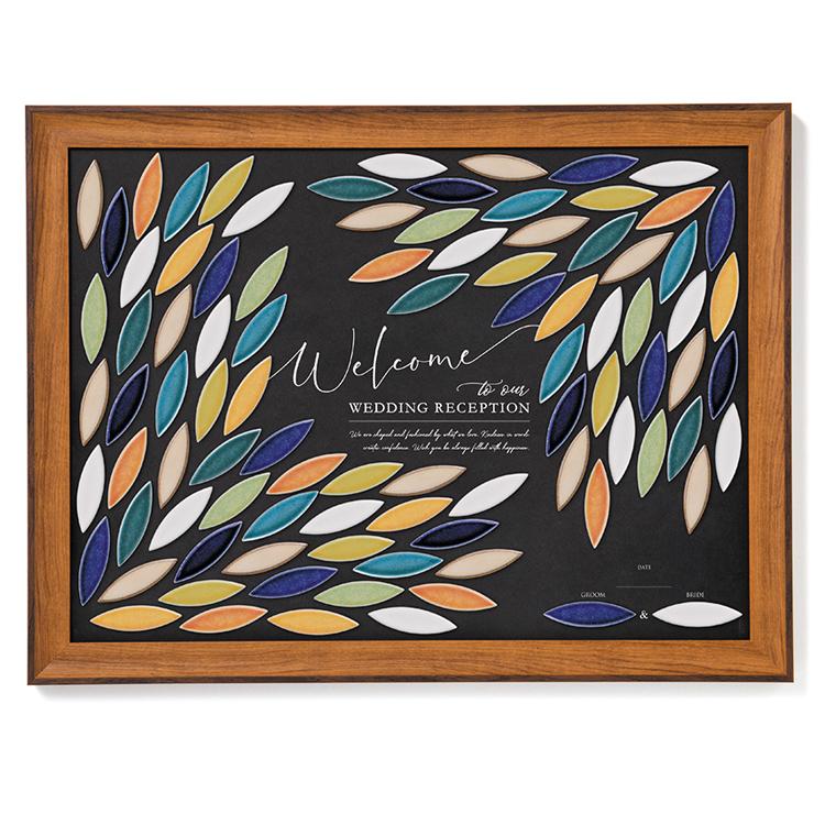 タイル ウェルカムボード リーフ Lサイズ 90名様用 ゲスト参加型演出