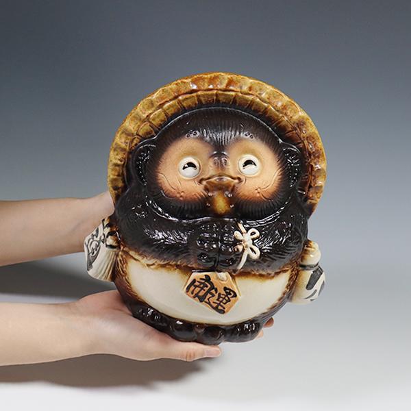 信楽焼 7号お願い狸貯金箱 縁起物 陶器タヌキ たぬき置物 やきもの し