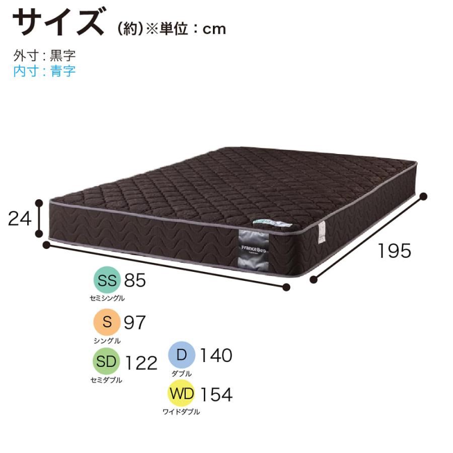 フランスベッド（FRANCEBED） セミダブルマットレス ハイジェニック