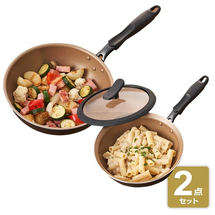 evercook エバークック フライパン2点セット（蓋付き深型22cm・26cm