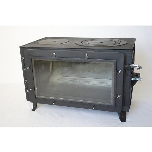 新保製作所 ロマンチカル 薪ストーブ 煙突横出し/脚長さん付/ピザ