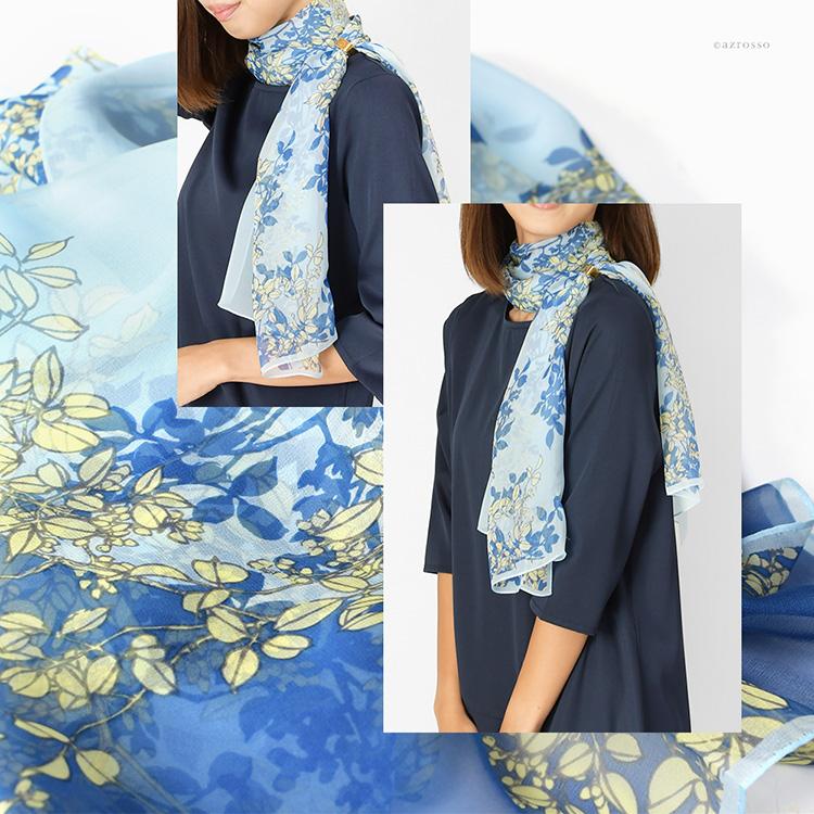 日本製 スカーフ シルク 100% 高級 ブランド ロング シルクスカーフ