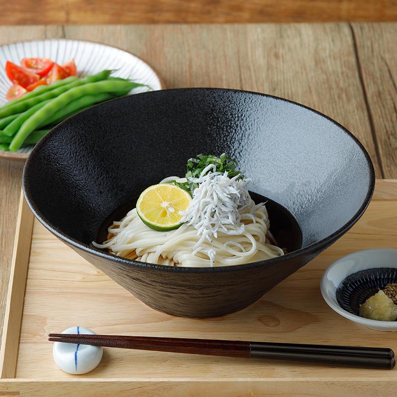 最大50%OFFセール】台形盛り鉢 24cm スレート調 ブラック丼ぶり