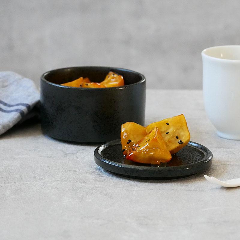 深スタッカー 10cm 黒耀 蓋付きお皿 皿 食器 保存容器 キッチン雑貨