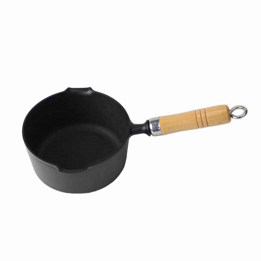 岩鋳（IWACHU） 南部鉄器 片手鍋 16cm 両口 木柄付 ガラス蓋付きセット