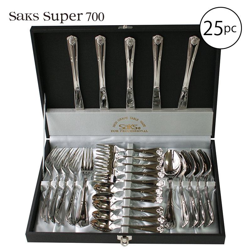 SAKS カトラリーセット ナイフフォークスプーン 5人用 25pc Saks