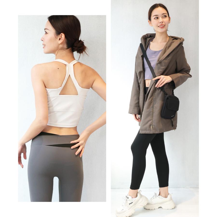 ヨガウェア 上下セット 体型カバー レディース ブラトップ レギンス 2