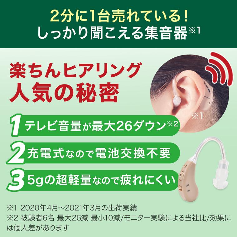 ショップジャパン（Shop Japan） 公式 返品保証付 集音器 楽ちん